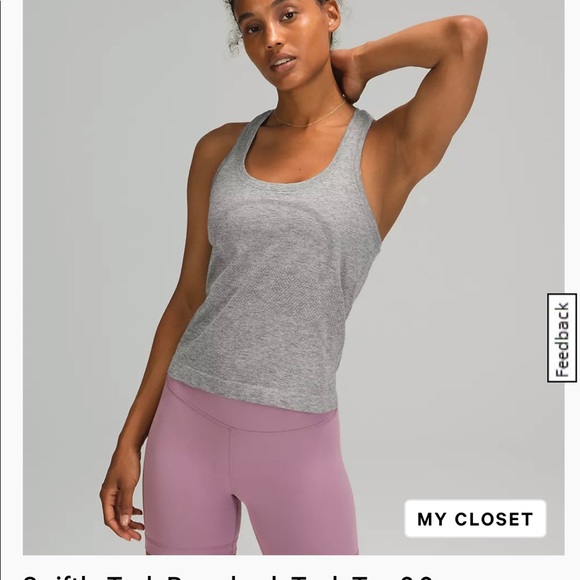 lululemon athletica | Tops | Lululemon Swiftly Tank Race Length Nwot Slate  White Size | Poshmark